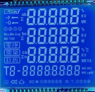 China STN 7 Segment LCD Display Instrumentation LCD Module Blue Background And White Text for sale