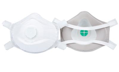 China Estilo doblado color blanco disponible de la máscara de polvo del polipropileno con la válvula en venta