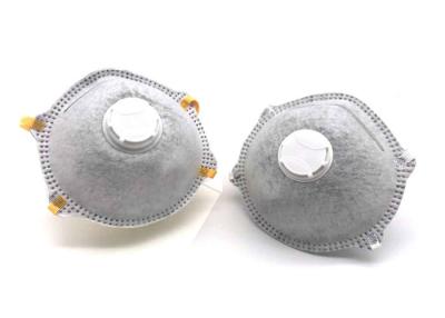 China Valve Disposable Pollution Mask , Disposable Carbon Mask Gray Color for sale