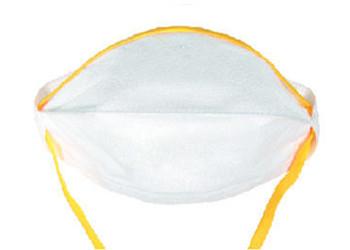 China Foldable FFP1 Dust Mask Unique Fastener Design Durable Yellow Color Straps for sale