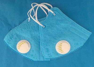 China Blue Earloop N95 Disposable Face Mask With Valve 99% BFE Filtration for sale