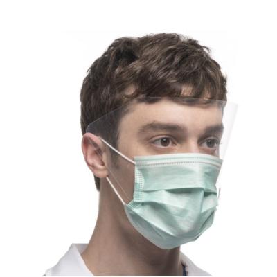 China Non Woven Disposable Dust Mask Fluid Resistant With A Clear Plastic Eye Shield for sale