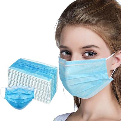 China Blue 3 Ply Disposable Face Mask / Disposable Mouth Mask With Earloop for sale
