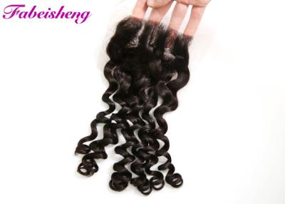 China Virgin Brazilian Curly Hair 4x4 Lace Closure Natural Color Full Cuticles for sale