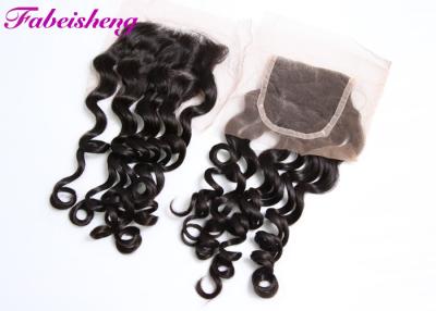 China Brazilian Wavy Hair 4x4 Lace Closure Loose Wave With Bleached Knots for sale