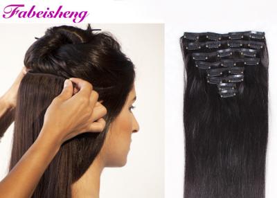 China Smooth Indian Full Head Human Hair Clip In Extensions No Tangle No Shedding for sale