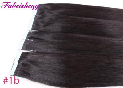 China 9A Virgin Russian Black Tape In Hair Extensions Silky Straight Double Drawn for sale