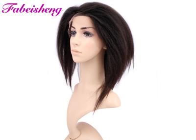 China Cabelo humano reto não processado de Yaki, perucas completas do cabelo humano do laço para mulheres negras à venda