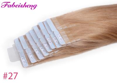 China 100 % Unprocessed Raw Wavy Tape In Hair Extensions Double Sewed Weft for sale