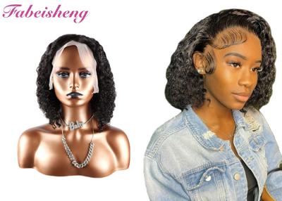 China Adjustable Straps TP Lace Wig 13 x 4 Frontal Curly Bob Style Wig 150% Density for sale