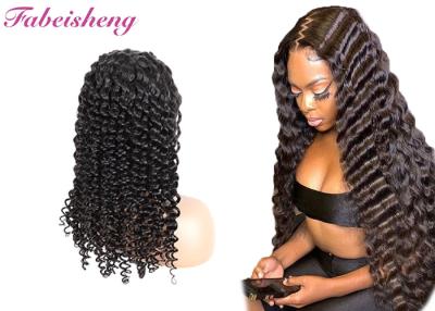China Medium Cap Size Front Lace Wigs with Deep Wave Texture - 10inch To 40inch Length en venta