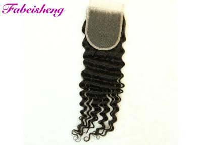 China Deep Wave 4x4 Lace Closure Soft Smooth Brazilian Virgin Human Hair Natural Color for sale