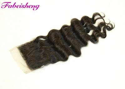 China Black Loose Wave Brazilian 4x4 Lace Front Closure for sale