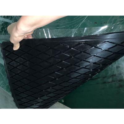 China Herringbone Pattern Belt Conveyor Pulley Lagging Diamond Groove Rubber Pulley Lagging Sheet for sale