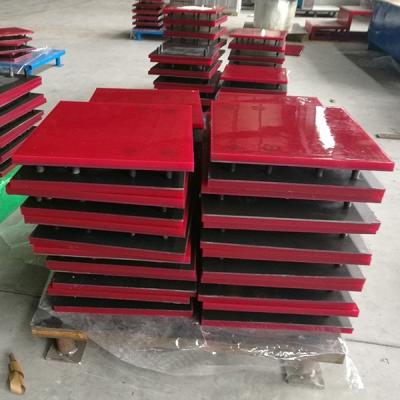 China Chute Polyurethane Rubber Sheet Impact Plate Liner With Steel Backing Plate for sale