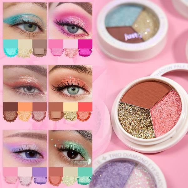 Quality Custom 3 Colors Duochrome Eyeshadow Palette Perfect For All Skin Tones for sale