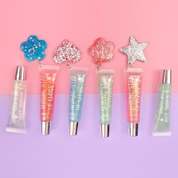 Quality Exquisite Childrens Lip Gloss 7ml Shimmering Glitter Lip Oil With Cute Pendant for sale