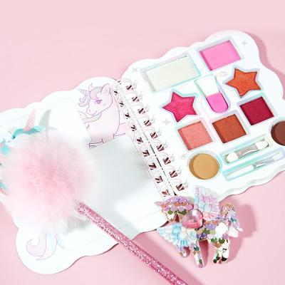 China Colorful Childrens Play Makeup Sets Pretend Cosmetic Set With Book And Pencil for sale
