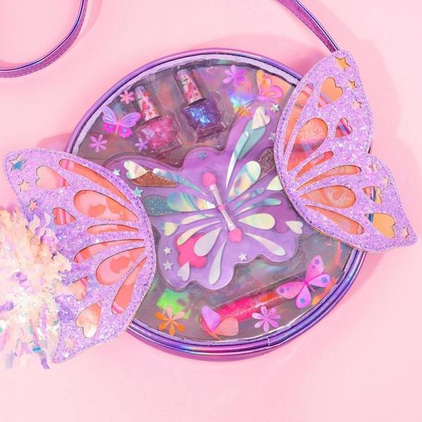 Quality Real Girls Childs Make Up Kit Makeup Princess Toys With Butterfly Bag CPSIA for sale