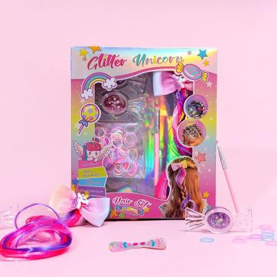 China Stylish Mini Play House Girls DIY Kids Hair Kit Pretend Decoration Hair Style Toy for sale