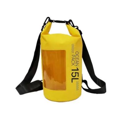 China 2022 New Design 15L PVC Tarpaulin Waterproof Bag Outdoor Dry Bag Camping Waterproof Backpack for sale