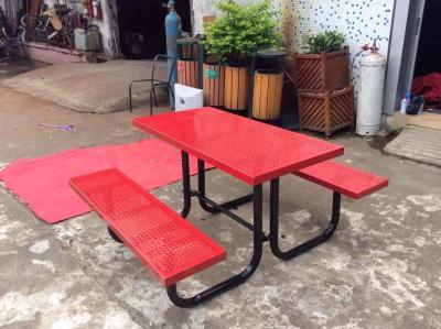 China 4 People Outdoor Dining Table And Chair , Multifunctional Canteen Table And Chair for sale