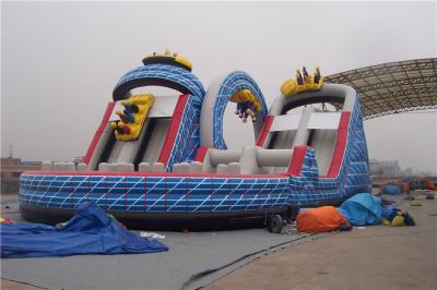 China Ourdoor Playground Big Kid Large Inflatable Slide With Obstacles And Climbing Wall for sale