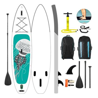 China 2022 WOVEN DROP STITCH  new design inflatable stand up padlle board pvc deck pack non slip pvc en venta