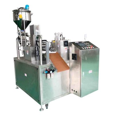 China Auto Rotary Cup Filling Sealing Machine Spoon Honey Cup Filling Plastic Packing for sale