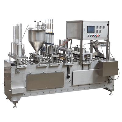 China 50HZ PLC Cup Filler Packing Machine With 0.6Mpa Air Pressure for sale