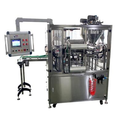 China 12-22 bandejas/min MAP Máquina de vedação de bandejas para embalagem de pudim de iogurte à venda