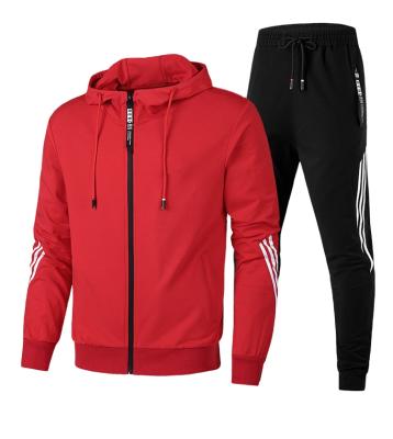 China New arrival men's sportswear navy blue men's zip up hoodie and jogger set 2 pieces tracksuit for men for sale