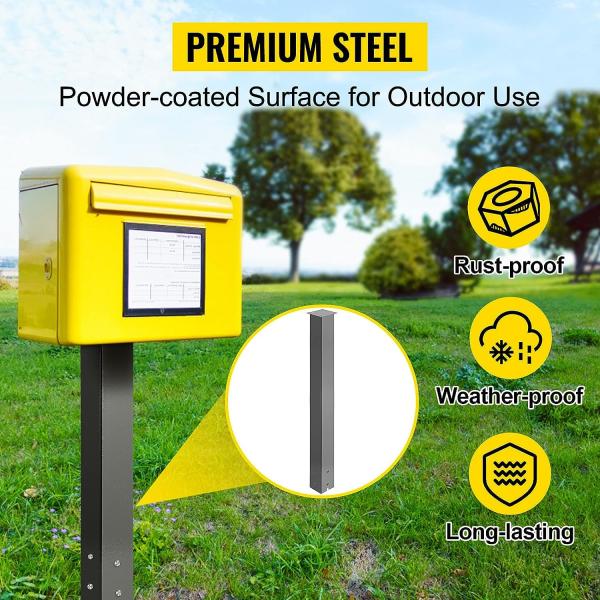 Quality Modern Heavy Duty Steel Mailbox Post With Powder Coated Surface Support Bracket for sale