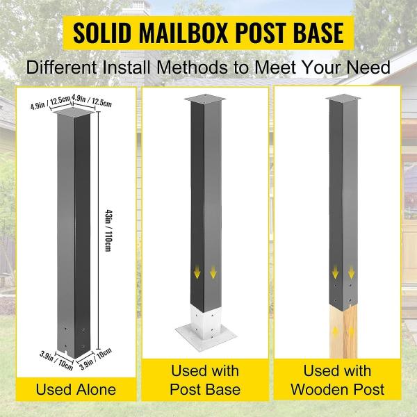 Quality Modern Heavy Duty Steel Mailbox Post With Powder Coated Surface Support Bracket for sale