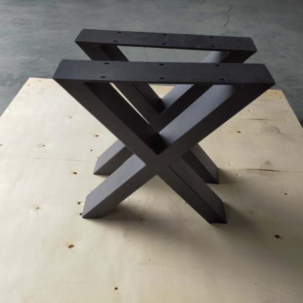 Quality Furniture Base Part Metal Table Legs Sturdy Table  Black Powder Coating for sale