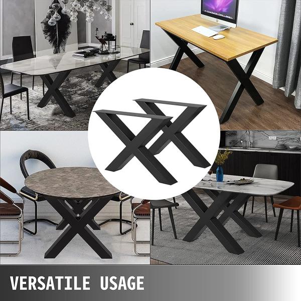 Quality X Shaped Frame Legs for Black Industrial Rustic Metal Dining Table in Office for sale