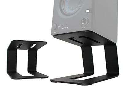 China Carbon Steel Desktop Speaker Stands for Mid-Size Bookshelf Computer Speakers Black for sale