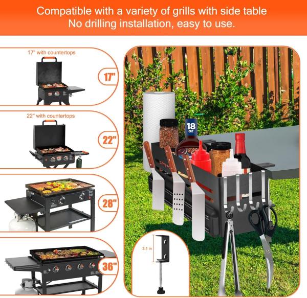 Quality Organize Your BBQ Station Griddle Storage Caddy for Blackstone 28''/36'' Griddle for sale