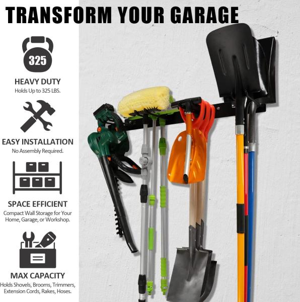 Quality Space-Saving Garden Tool Hangers for Garage Wall Mount Store Yard Tools Shovels for sale