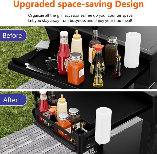 Quality Griddle Caddy for 28"/36" Blackstone Griddles Prep Cart Space-saving Grill Caddy for sale