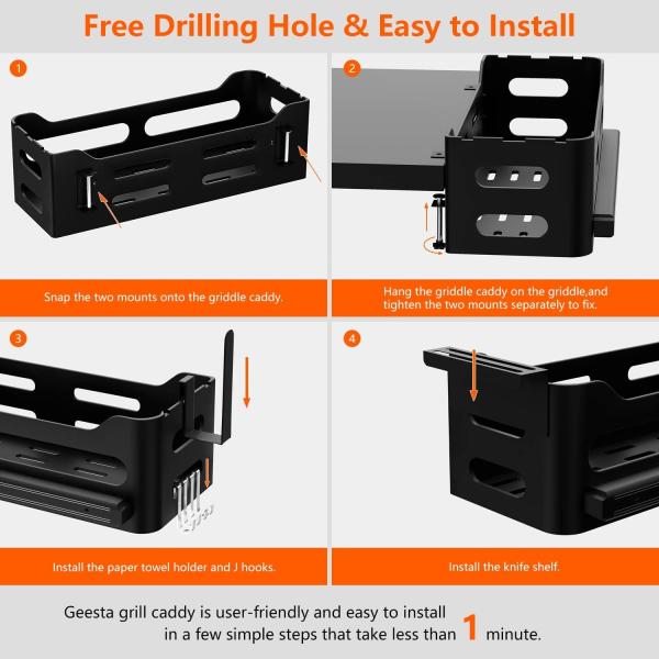 Quality Griddle Caddy for 28"/36" Blackstone Griddles Prep Cart Space-saving Grill Caddy for sale