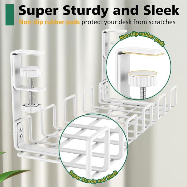 Quality Under Desk Cable Management Tray Organize Wires with Power Coated Carbon Steel for sale