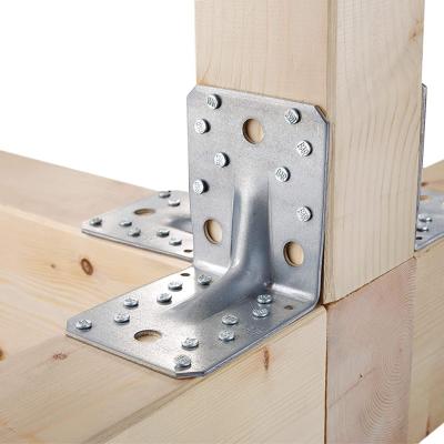 China Hardware Timber Connectors Galvanized Steel Corner Brackets Weighing 36.4g for sale