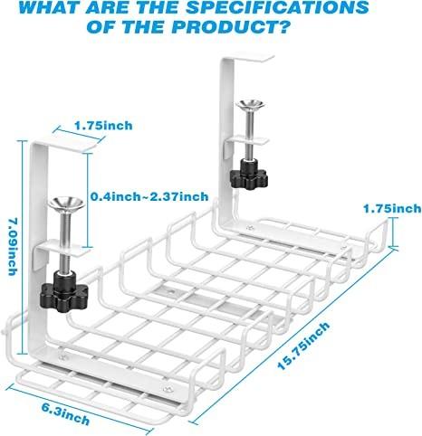 Quality Home/Office Wire Organizer Tray No Drill Steel Cable Tray for Neat Cable for sale