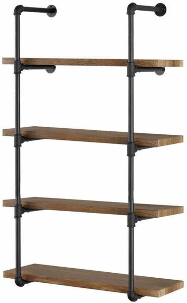 Quality Industrial Iron Pipe Stand Black Retro Shelving Wall Mounted DIY Open Storage for sale