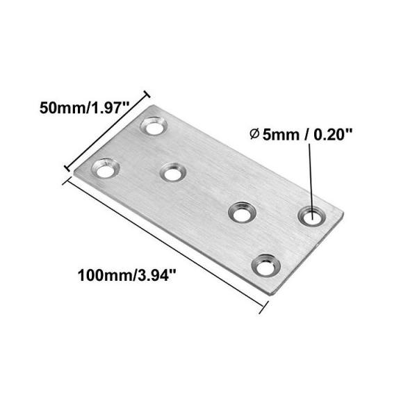 Quality Powder Coated 1.5mm Thickness Straight Mending Metal Flat Bracket Plates Fixing for sale