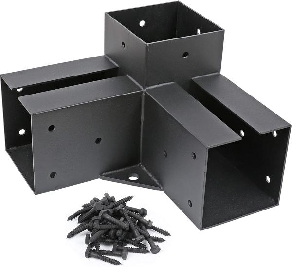 Quality 2.8kg Metal Steel Corner Brackets for 4x4 or 6x6 Square Post Pergola Installatio for sale