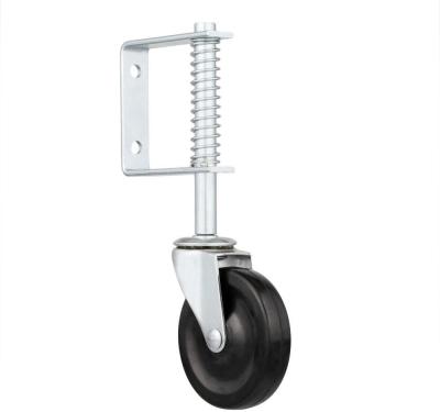 China Galvanized Carbon Steel 4 Inch Hard Rubber Swivel Gate Caster for Industrial Needs for sale