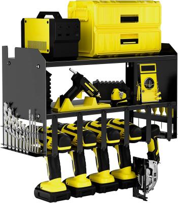 China 3 Tiers Power Tool Storage Rack Wall Mount Utility Shelf Organizer for Cordless Drill for sale