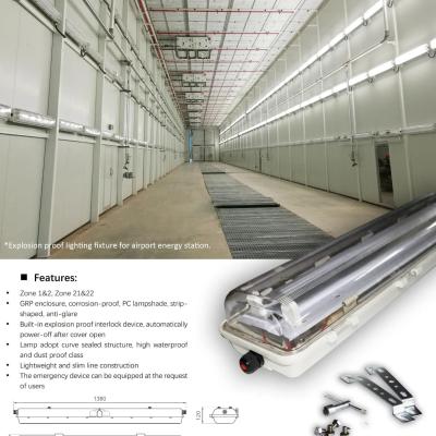 China Industrial Explosion Proof Fluorescent Fixture | ATEX/IECEx Approved | Anti-Corrosive, High CRI, IP66 for Hazardous Zones for sale